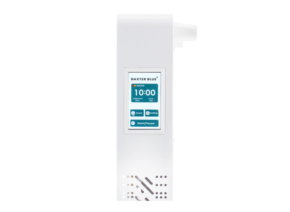 Baxter Blue Red Light Therapy Max close up of touch screen