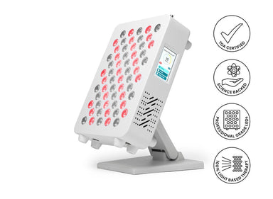 Baxter Blue Red Light Therapy Table Top_45_degree Table Top Red Light Therapy Device with LED panel 45 degree view