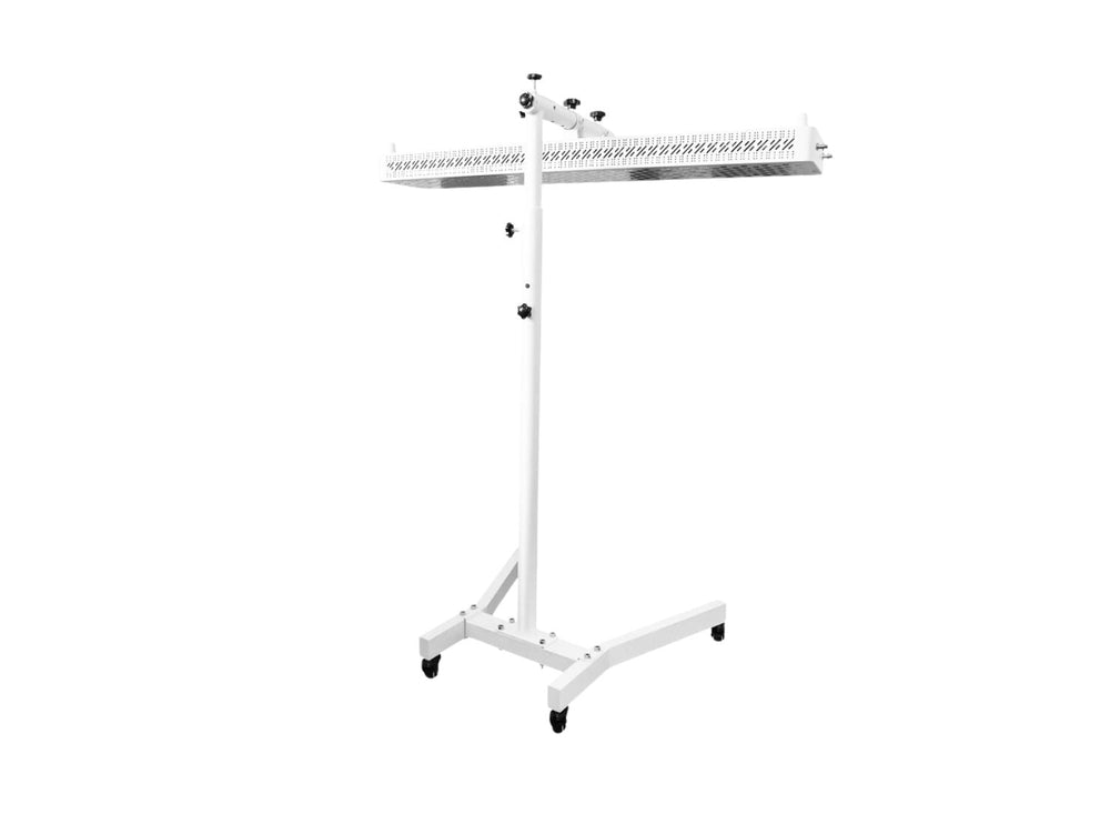 Baxter Blue Adjustable red light therapy stand showing height and angle flexibility