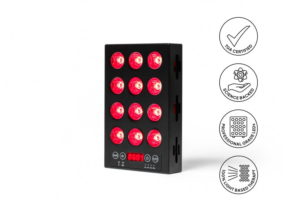 Baxter Blue Mini Red Light Therapy Device with compact, handheld design