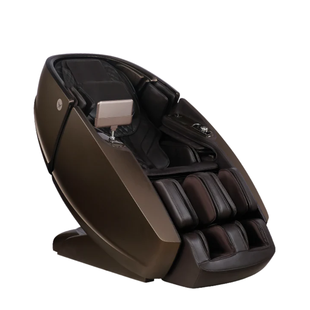 Masseuse Therapeutic Dual-Pro Massage Chair - Advanced 4D Massage, Hot Stone Therapy & Zero Gravity Comfort-Chocolate