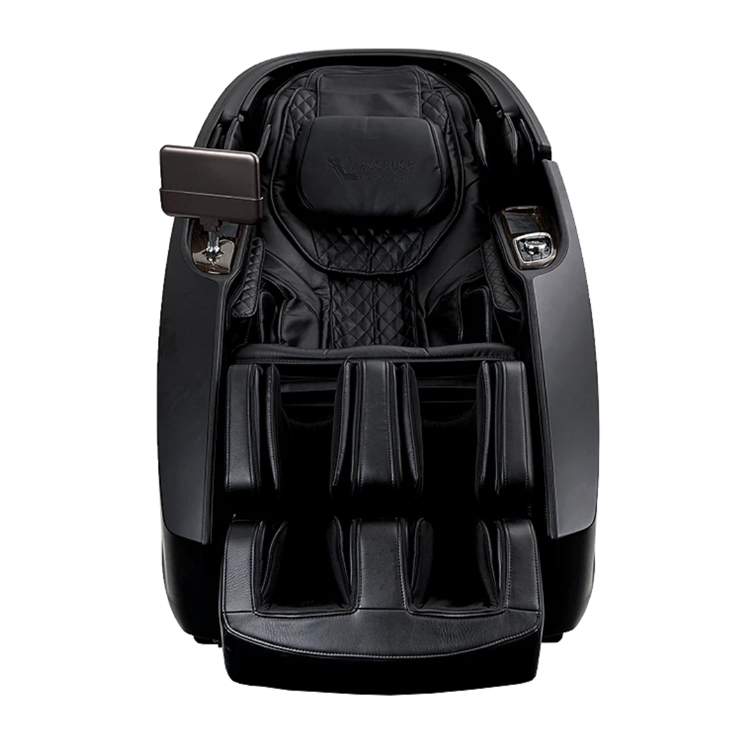 Masseuse Therapeutic Dual-Pro Massage Chair - Advanced 4D Massage, Hot Stone Therapy & Zero Gravity Comfort-black-up