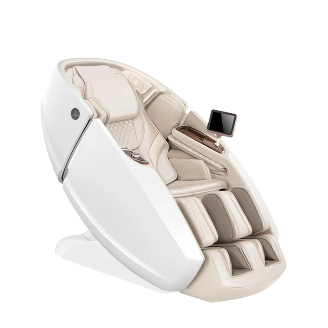 Masseuse Therapeutic Dual-Pro Massage Chair - Advanced 4D Massage, Hot Stone Therapy & Zero Gravity Comfort-white