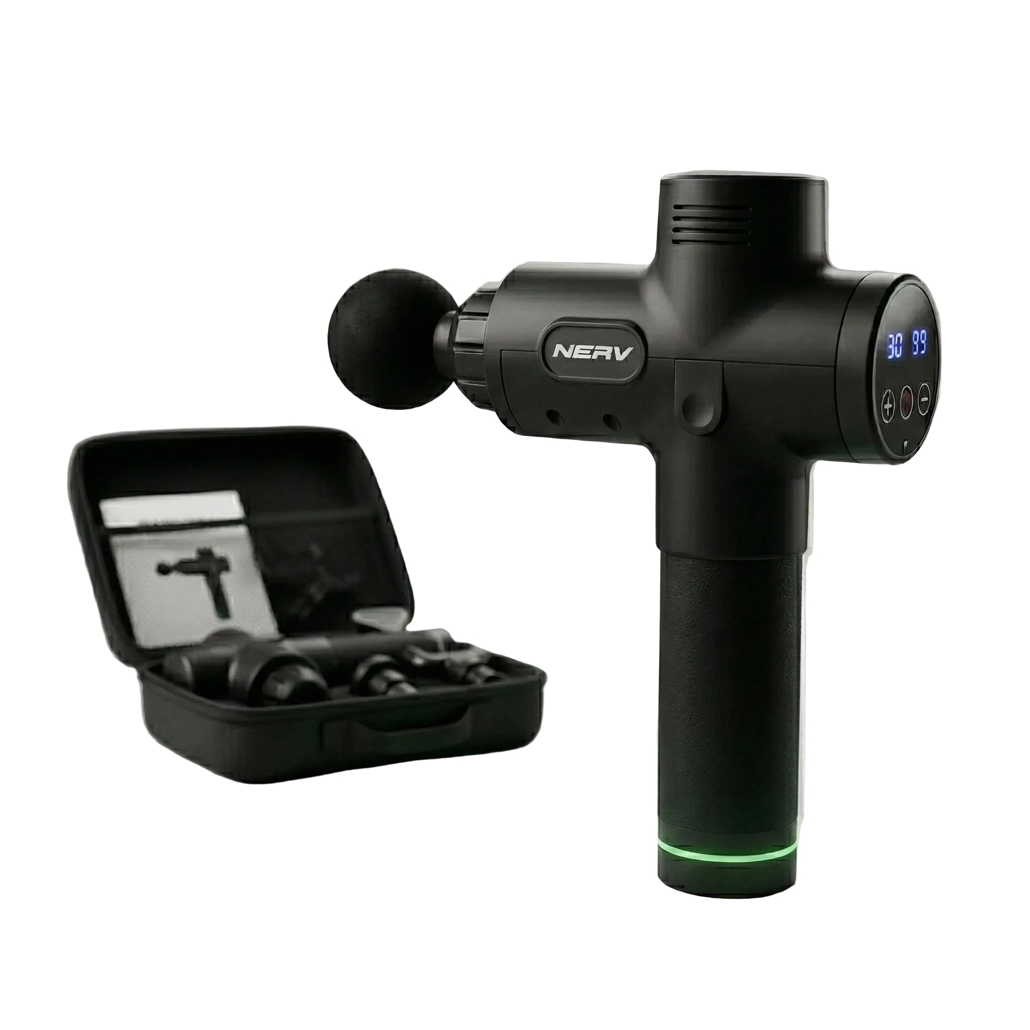 NERV Punch deep tissue massage gun for muscle recovery and pain relief.