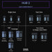 Oak Sleep hub size compatibility chart on a black background