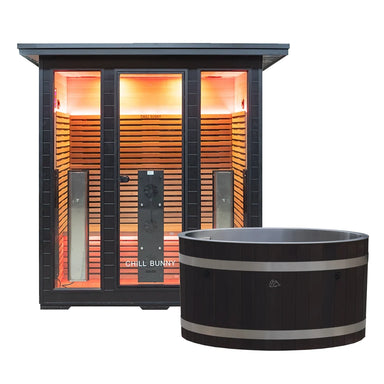 Chill Bunny ice bath and 4 person outdoor infrared sauna bundle