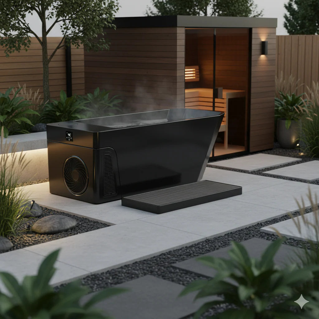 Elite Plunge premium black design in home spa or gym setting