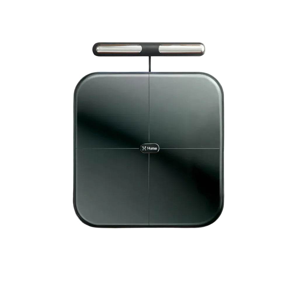Hume Pod smart body composition scale front view with handle grips