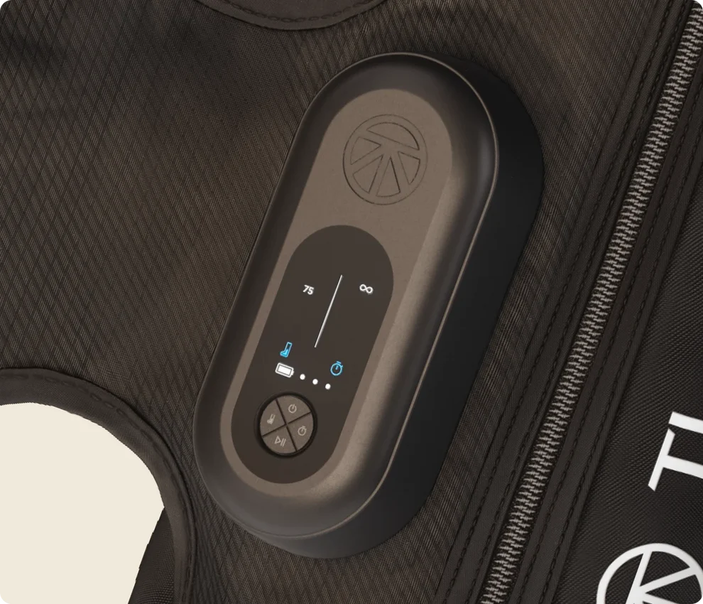 JetBoots Prime recovery boots packed in drawstring backpack