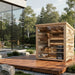 A 4-person outdoor traditional sauna in a natural setting