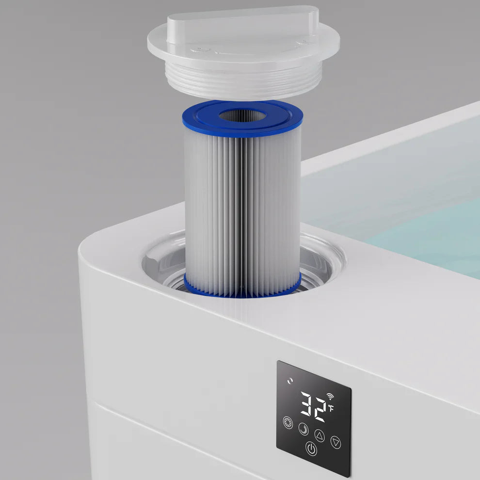Close-up of filtration system inside the Norge N-01 Ice Bath