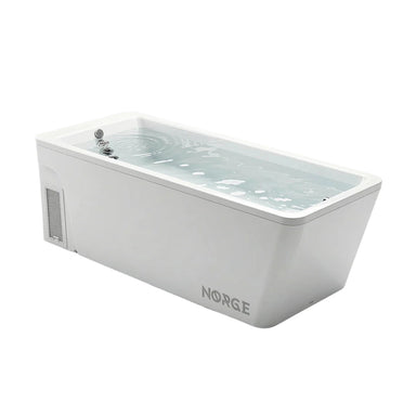Angled view of the Norge N-01 Ice Bath filled with water