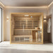A 4-person indoor hybrid sauna in a home setting
