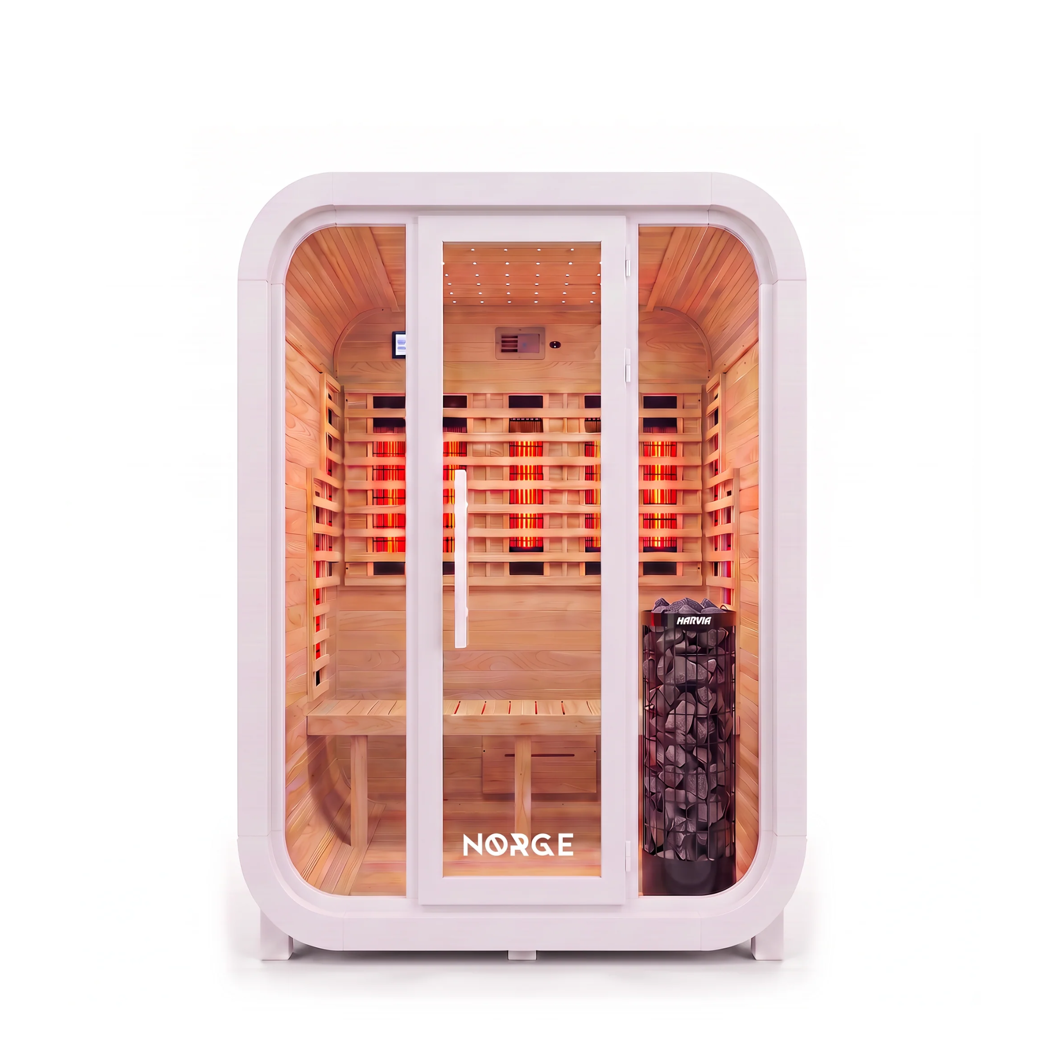 The Norge Stilhet Kube 2 Person Hybrid Sauna in White