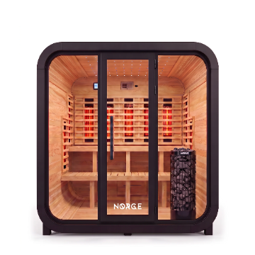 The Norge Stilhet Kube 4 Person Hybrid Sauna in Black