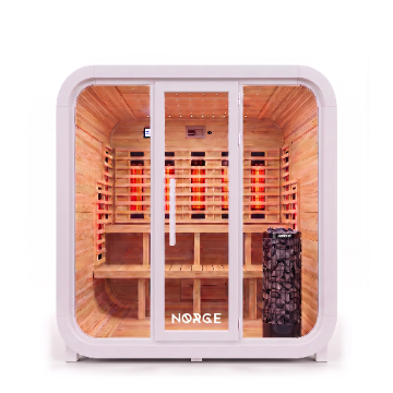The Norge Stilhet Kube 4 Person Hybrid Sauna in White